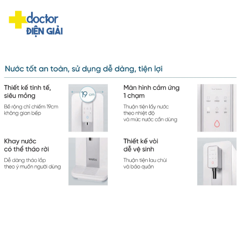 Máy lọc nước Wells Alkaline True Tankless White